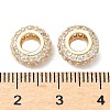 Brass Micro Pave Cubic Zirconia European Beads KK-A254-03B-G-2