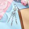 Alloy Sun & Woven Net/Web with Feather Charms Bookmarks AJEW-JK00368-03-2