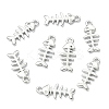 SHEGRACE Brass Micro Pave Cubic Zirconia Fishbone Charms XGR0163P-109P-2