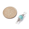 7Pcs 7 Styles Mixed Gemstone Round Connector Charms PALLOY-JF02268-02-3