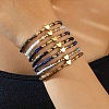 7Pcs CCB Heart & Glass Seed Round Beads Stretch Bracelets FS-WG8F785-02-1