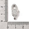 Brass Micro Pave Clear Cubic Zirconia Lobster Claw Clasps KK-A266-24D-P-3