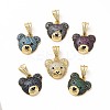 Rack Plating Brass Micro Pave Cubic Zirconia Pendants KK-G456-22G-1