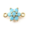 Brass Micro Pave Sky Blue Cubic Zirconia Links KK-D356-02B-G-1