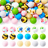 54Pcs 9 Styles Round Food Grade Eco-Friendly Silicone Beads SIL-TA0002-63-2