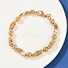 201 Stainless Steel Link Chain Bracelets for Women BJEW-B143-17G-2