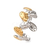 304 Stainless Steel Double Color Cuff Rings RJEW-S635-01GP-T-1