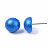 Pearlized Half Round Schima Wood Earrings for Girl Women EJEW-N048-001-04-3