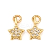 Brass Micro Pave Cubic Zirconia Charms KK-F927-09E-G-1