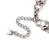 Non-Tarnish 304 Stainless Steel Flat Round Link Chain Bracelet BJEW-Q776-02C-01-4