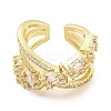 Brass Micro Pave Cubic Zirconia Cuff Open Rings RJEW-I103-019G-2