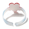 Flower Resin Cuff Bangle for Children BJEW-Q774-01D-3
