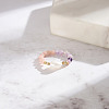Natural Pink Opal & Lilac Jade Beaded Finger Rings RJEW-G331-01G-4