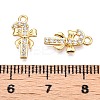 Christmas Theme Brass Micro Pave Clear Cubic Zirconia Charms KK-T073-18G-3