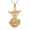 Golden Tone Brass Hollow Round Cage Pendants KK-J238-05G-1