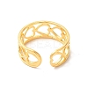 Ion Plating(IP) 304 Stainless Steel Hollow Out Heart Open Cuff Ring for Women LS-RJEW-E063-19G-3