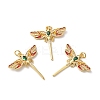 Rack Plating Brass Micro Pave Clear Cubic Zirconia Pendants X-KK-D074-09G-2