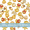 48Pcs 8 Style Alloy European Beads FIND-DC0002-35-3