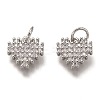 Brass Micro Pave Clear Cubic Zirconia Charms ZIRC-B002-61P-1