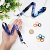 2Pcs 2 Colors Anti-Lost Neck Silicone Ring Neck Lanyards AJEW-GF0006-75-3