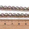 Electroplated Natural Agate Beads Strands G-B191-A07-6mm-03-5