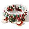 Christmas 304 Stainless Steel Enamel Christmas Tree & Santa Claus & Moon Charm Bracelets LQ5841-3-1