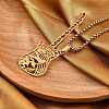 201 Stainless Steel Hollow Guitar Pendant Box Chain Necklaces LS-NJEW-M086-03G-1