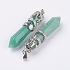 Natural Green Aventurine Big Pointed Pendants G-G738-A-34-2