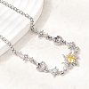 Brass Micro Pave Cubic Zirconia Sun & Moon & Star Pendant Necklaces NJEW-B157-17P-2