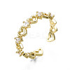 Exquisite Cubic Zirconia Heart Cuff Ring RJEW-N035-057-NF-3