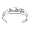 Non-Tarnish 304 Stainless Steel Hollow Open Cuff Bangles BJEW-Q348-03P-10-3