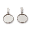 304 Stainless Steel Pendant Cabochon Settings STAS-I328-01D-P-1