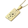 304 Stainless Steel Black Enamel Rectangle with Constellation Pendant Necklaces LS-NJEW-I128-01H-2