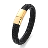 Braided Microfiber Leather Cord Bracelets for Women Men BJEW-D304-05G-02-2