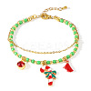 Christmas Glass Multi-Strand Bracelets LS0515-1-1