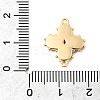 Brass Pave Clear Cubic Zirconia Flower Links Connector Charms KK-G553-03G-3