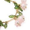 Flower Leaf Shell Pearl & Acrylic Charm Bracelets BJEW-TA00535-03-2