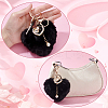Fibre Heart Pom Pom Ball Keychain KEYC-WH0027-126C-3