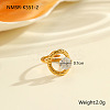 304 Stainless Steel Pave Clear Cubic Zirconia Cuff Open Rings FS-WG263B4-02-1
