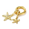 Brass Pave Clear Cubic Zirconia Sea Animals Pendant Decorations KK-C119-10B-G-2