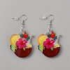 Acrylic Wine Glass Dangle Earrings with 304 Stainless Steel Pins EJEW-WH0012-096D-1
