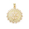 Brass Micro Pave Cubic Zirconia Pendants KK-P345-75G-1