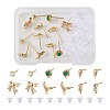 12Pcs 6 Style Brass Micro Pave Cubic Zirconia Stud Earring Findings KK-FW0001-10-1
