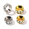 Brass Rhinestone Spacer Beads KK-M313-44E-1