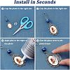 4 Sets 4 Style Glass Pearl Beads & Cabochons Keychain HJEW-FH0001-20-4