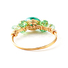 Electroplate Faceted Glass Beads Finger Ring X1-RJEW-TA00014-02-5