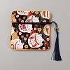 Square Cloth Jewelry Packing Pouches Drawstring Bags with Tassel ABAG-WH0032-68F-1
