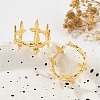 Flower Brass Cuff Rings for Women RJEW-B119-07G-3