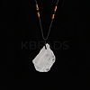 Natural Raw Quartz Crystal Nugget Pendant Necklaces LS-PW-WG79580-01-1