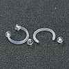 Acrylic Circular/Horseshoe Barbell with Double Round Ball X1-AJEW-P084-04B-2